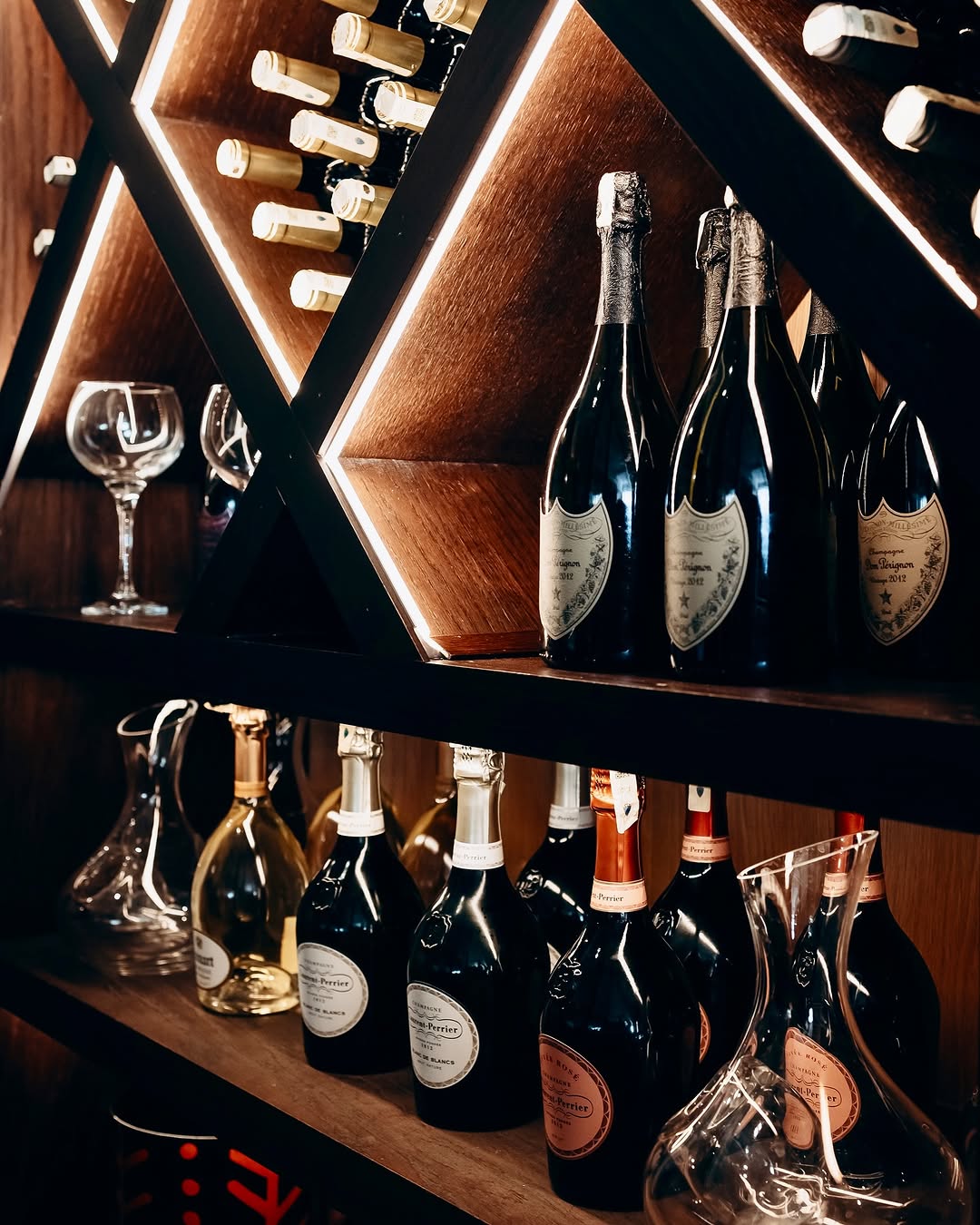 Prestigious wines and champagnes